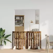 Sulankstomas šunų tvora 4 vnt. Dūminio ąžuolo 201 x 38 x 90 cm