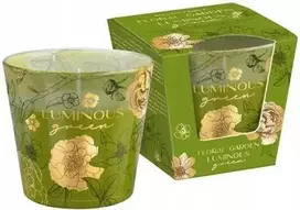 Mondex Kvapioji žvakė stiklinėje FLORAL GARDEN 115g ŠVIESI ŽALIA