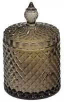 Mondex Žvakė CRYSTAL stikle, pilka, 8.2x13.8cm, arabiško smaragdo spalvos