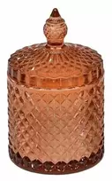 Mondex Medaus krištolo stiklinė žvakė 8,2x13,8 cm, aukso ir gintaro spalvos