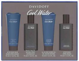 Davidoff „Cool Vanduo Men“ rinkinys: tualetinis vanduo 75 ml + balzamas po skutimosi 75 ml + dušo želė 75 ml + losjonas po skutimosi 75 ml