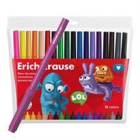 Flomasteriai Erichkrause Jolly Friends, vienpusiai, 18 vnt.
