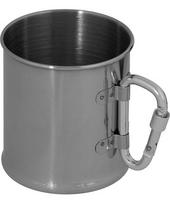 FoxOutdoor nerūdijančio plieno puodelis su karabinu, 220 ml