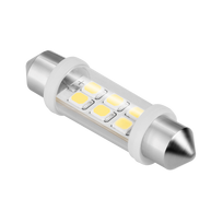 Automobilių lemputės, Motociklų ir traktorių technikos šviestuvai // Automobilio LED lemputės ir rinkiniai // Zarówka samochodowa LED 12V 10*40, 6xSMD  Sv8.5,  biała