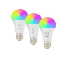 Immax NEO 07794CDO – 3 vnt. komplektas: dimeriuojamos LED lemputės RGB+CCT, E27/14W/230V, su Wi‑Fi ir nuotolinio valdymo pultu