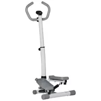 HOMCOM Steperis namų treniruoklis su LCD ekranu, reguliuojamu greičiu, Metalas, ABS, 55 x 53 x 118-128 cm
