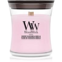Woodwick Cherry Blossom & Vanilla kvapioji žvakė medinė dagtis 85 g