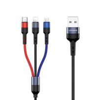 USAMS Braided Cable U26 3-in-1 0.35m 2A Fast Charge (lightning/microUSB/USB-C) SJ410USB01 (US-SJ410)