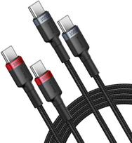 Baseus Cafule USB-C to USB-C 100W 1m Red-Black / Black-Grey 2pcs.