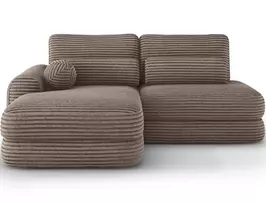 Ripeli Corner Sofa Bed with Storage, Light Brown Velvet, Left-Hand Facing, Modern, Light Brown