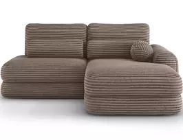 Ripeli Corner Sofa Bed with Storage, Light Brown Velvet, Right-Hand Facing, Modern, Light Brown