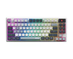 Klaviatūra MSI FORGE GK600 TKL WIRELESS SKY – belaidė mechaninė, be skaičių bloko, QWERTY UK, RGB, mėlyna/balta