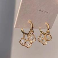 Exquisite Shiny Crystal Drop Earrings For Women Vintage Geometric Metal Dangle Earrings Fashion Wedding Jewelry Brincos Gifts gray