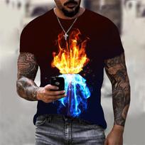„Fire Eye“ 3D spausdinimo marškinėliai vyrams ir moterims, laisvalaikio, vasaros, gyvūnų marškinėliai, vyriški, su kaklu, trumpomis rankovėmis, laisvi viršūnės, kvėpuojantys poroms, marškinėliai 6XL blue