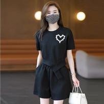 Casual Sportswear Suits for Women Trendy Summer New Fashionable Age-reducing Shorts Two-piece Set of Fashionable Shorts S