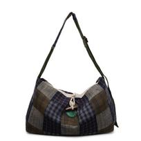 Large-capacity Bag, Checkered Commuter Bag, Tote Bag, Niche Single-shoulder Bag, Student Bag mėlyna