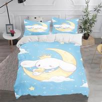 Cinnamoroll MINISO Sanrio Miegamojo Vaikų Patalynės Komplektas Antklodės Užvalkalas Comforte Karalienė Su Pagalvės Užvalkalu Kalėdinės Dovanos Namams EU Single(135*200cm)3pcs