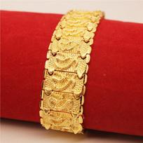 24k Frosted Gold Plated 20mm Dragon Bracelet Mens Jewelry Gift 21CM