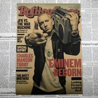Eminem Retro Punk Poster - Free Shipping Decorative Rock Singer Art Yellow Kraft Paper (No Glue) 30X42 cm black