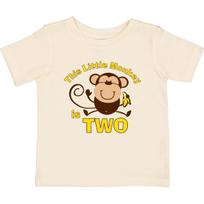 Inktastic Little Monkey 2nd Birthday Boy Baby T-Shirt Boys Jungle Safari Banana 110