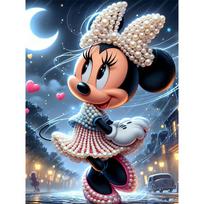 Disney Pearl Painting Set Minnie Mouse with Pearls Exquisite and Sparkling Artwork Perfect for Home Wall Decoration and Handmade Gifts 35x45cm gray