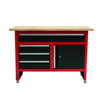 AW30903 AWTOOLS DIRBTUVĖS STALAS SU 4 STALČIAIS 120x60x85 cm