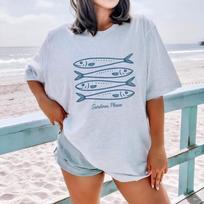 Sardines Fish Trendy Tinned Fish FisherUnisex Coastal Aesthetic Tshirt Women Unisex Casual Cotton Graphic T Shirts Fashion Tops Tee S