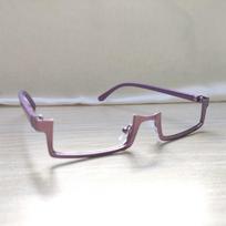 Multicolour Half Frame Glasses Personalized COS Anime Fake Glasses Metal Photography Prop Eyeglasses Adults violetinė