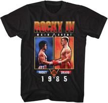 Rocky IV Movie Main Event Rocky VS Drago 1985 Poster Adult Short Sleeve T-Shirt Graphic Tee L