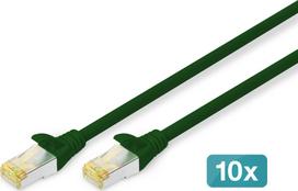 Digitus Kabel krosowy CAT 6A, S/FTP, 3m, 10 sztuk, Green (DK-1644-A-030-G-10) | DK-1644-A-030-G-10 | 4016032469247