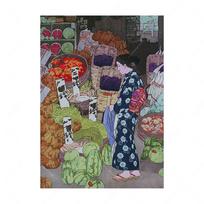 Japoniškas drobės spaudinys Katsushika Hokusai Vienos ekspozicijos plakatai Kelionių Japonijoje Sienų tapybos nuotraukos svetainės dekoravimui 21cm×30cm NoFrame
