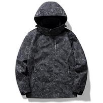 Spring Windbreaker Men's Casual Climbing Waterproof Detachable Hat Jacket Unisex Fashion Gorpcore Camo Camping Fishing Coat M