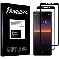 Tempered Glass for Sony Xperia 10 II [Pack 2] Transparent Film Black Edge Glass Screen Protector Phonillico® juoda