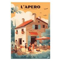 Retro France Travel Marseille Petanque Verdon Poster and Prints Canvas Painting Wall Art Pictures for Room Home Hotel Decor 21cm×30cm NoFrame