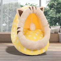 Pet Tent Cave Bed for Cats Small Dogs Self-Warming Cat Tent Bed Cat Hut Comfortable Pet Sleeping Bed Foldable Removable Washable S pilka