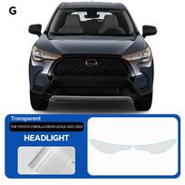 For Toyota Corolla Cross LE XLE -2024 Headlight Rearview Film TPU Anti-scratch Protection Film Pre-cut Clear PPF Invisible Transparent Film black