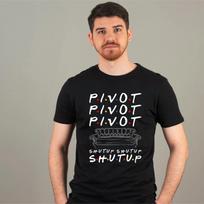 Friends Tv Show T-Shirt, PIVOT Shutup Graphic Funny Slogan Unisex Tee 2XL