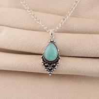 Amazonite Gemstone 925 Sterling Silver Statement Pretty Pendant 1.5  For Engagement Gift PP-70-26