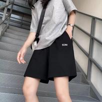 Hong Kong style five point sports shorts women's summer thin style new loose wide leg casual straight leg shorts casual pants S