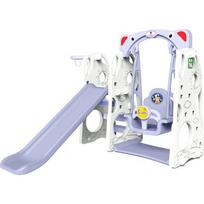 Čiuožykla-sūpynės su krepšiniu 3-in-1, mėlyna