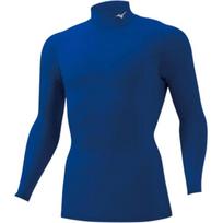 Mizuno Logo Slim Fit High Neck Long Sleeve T-Shirt Unisex Tops Dark-Blue 32MA1150-25 S