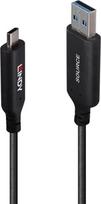 Lindy 10m USB 3.2 Gen 1 Type A to C Fibre Optic Hybrid Cable