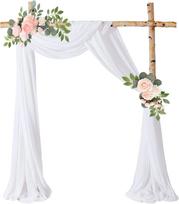 1 vnt. arkos vestuvių šydas Vestuvių renginys lauko dekoravimas Vestuvių užuolaidos stalo vėliavos išdėstymas 180*30cm balta