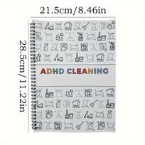 36-Page Attention Deficit Hyperactivity Cleaning Planner Board - A Comprehensive Daily, Weekly, Monthly and Annual Task Organizer for Home Maintenance 1pc white