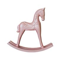 Wooden Pink Rocking Horse Miniature Figurine Nursery Decors Handcrafted European Styles Home Accent For Kids Room Gift 1
