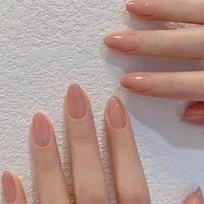 24pcs Manicure Fake Nials Press on Nails False Nails Short Round French Gradient Pink JP2317