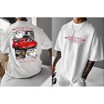 2026 Unisex Summer Streetwear T-Shirt Tokyo Speed Limit Graphic & Red Sports Car Print Loose Fit Casual Tee Print Summer 4XL