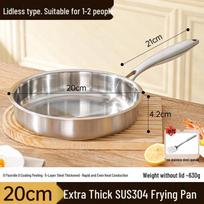 Maistinio 304 nerūdijančio plieno nelipni keptuvė indukcinėms viryklėms, plokščiadugnė specializuota keptuvė namų naudojimui With Storage Bag gray
