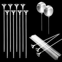 100 Set  32cm Transparent Balloon Support Pole Balloon Accessories For Engagement Wedding Festival Party School Decoration gray