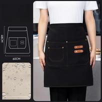 Half Length Waterproof Waist Apron Women Catering Waiter Short Work Apron Restaurant